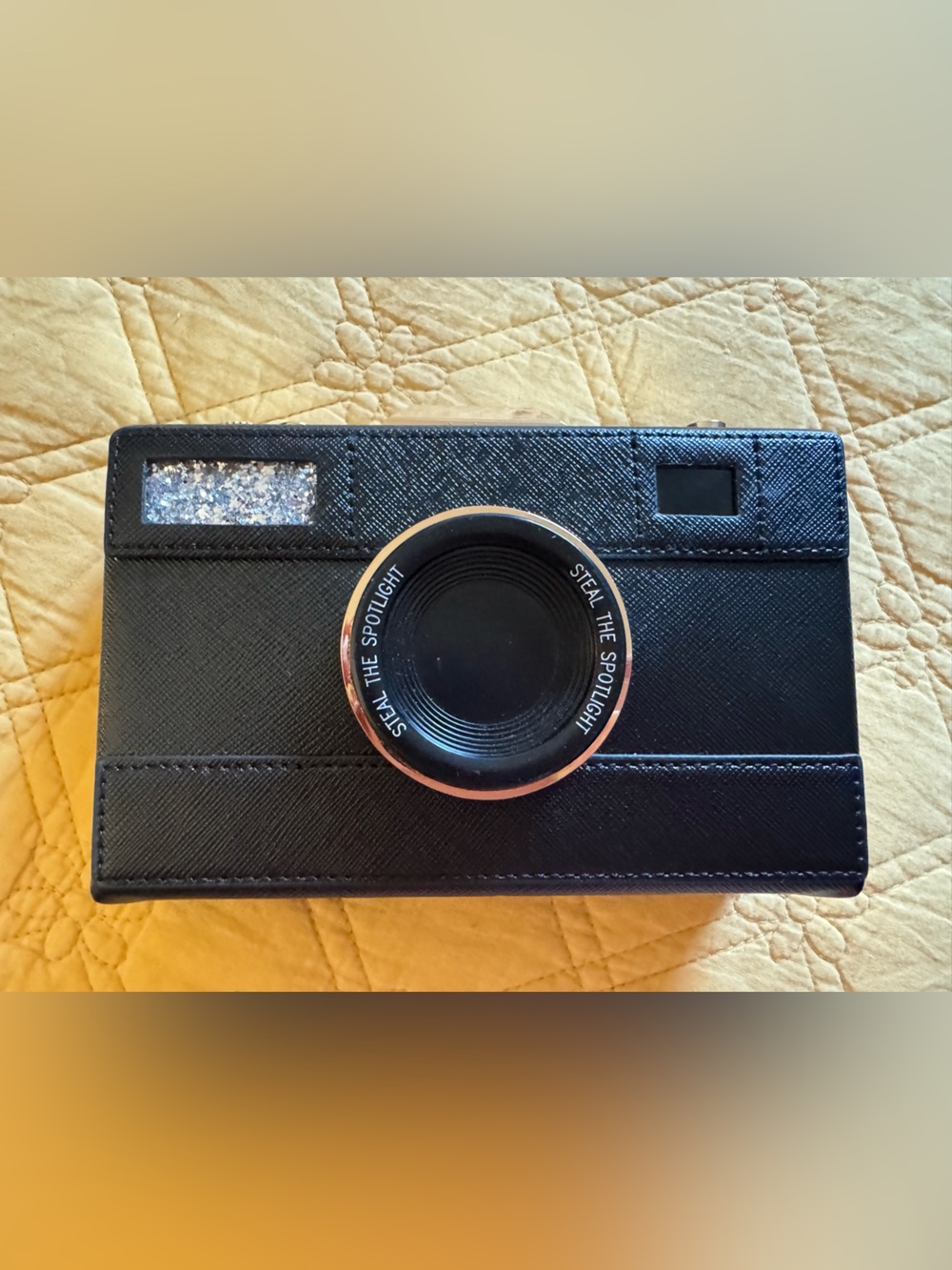 Olga Berg Black Clutch Wallet with Lens Accent